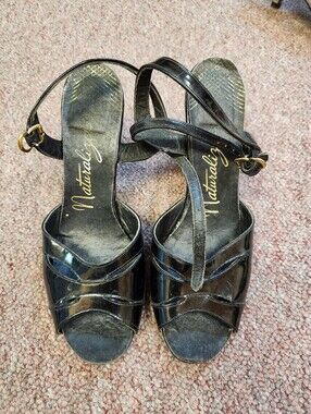 Heel Sandals in Black - Women's Strappy Slingback